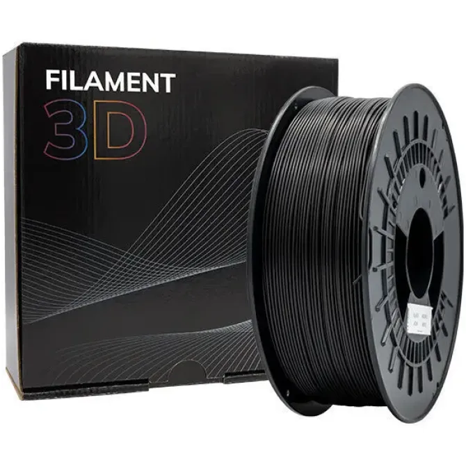 FILAMENTO 3D PLA TOUGH - DIAMETRO 1.75MM - BOBINA 1KG - COLOR NEGRO