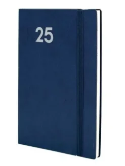 FINOCAM AGENDA ANUAL (2025) DYNAMIC MARA COSIDA TAPA FLEXIBLE CON GOMA Y11 165X240 S/V AZUL