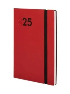 FINOCAM AGENDA ANUAL (2025) FINOCAM DYNAMIC MARA COSIDA TAPA FLEXIBLE CON GOMA Y4 120X170 S/V ROJO