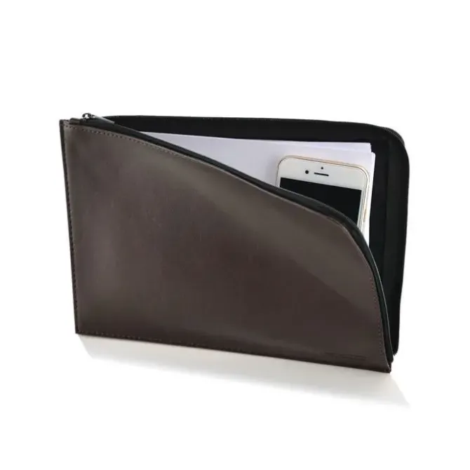 FRAGA CARTERA CREMALLERA PIEL DYNAMIC COLOR MARRON A5 CUARTILLA FR75576