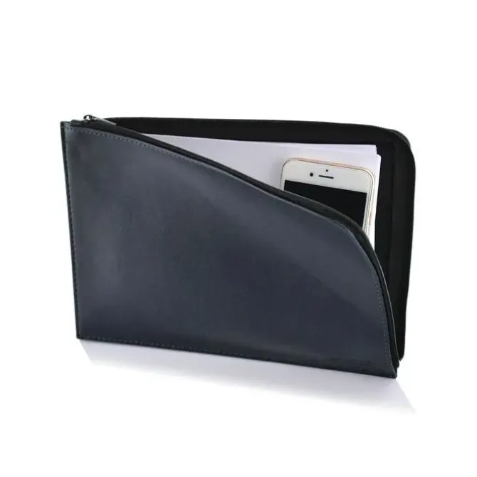 FRAGA CARTERA CREMALLERA PIEL DYNAMIC COLOR AZUL A5 CUARTILLA FR75526