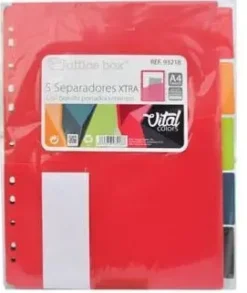 FRAGA INDICE SEPARADORES 5 POSICIONES XTRA A4 VITAL COLORS FR93218