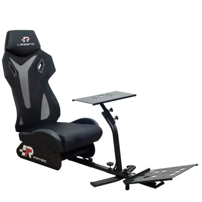 FR-TEC ASIENTO SIMULADOR DE CARRERAS RACING SEAT LEGEND - ASIENTO DE ALTA COMPETICION - RESPALDO PREMIUM DE 92CM - BASE DE VOLANTE DE 45X22 - ADAPTABILIDAD EN LONGITUD, ALTURA E INCLINACION - BASE DE