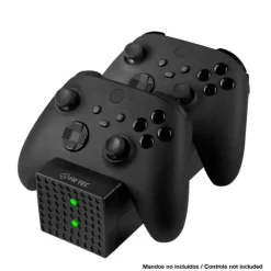 FR-TEC ESTACION DE CARGA DUAL CHARGING STATION COMPATIBLE CON XBOX SERIES X/S Y XBOX ONE - DISEÑO ELEGANTE - FUNCIONAMIENTO SENCILLO - LEDS INDICADORES DE CARGA - INCLUYE BATERIAS RECARGABLES DE 1200M