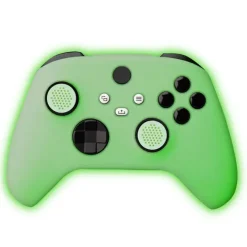 FR-TEC FUNDA DE SILICONA XBOX GLOW IN THE DARK - GRIPS INCLUIDOS - BRILLA EN LA OSCURIDAD - COLOR VERDE