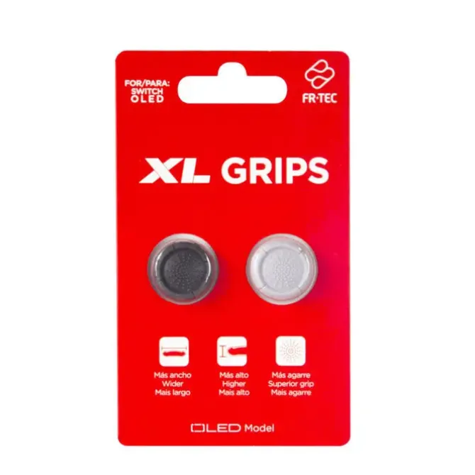 FR-TEC GRIPS NINTENDO SWITCH OLED XL - MAYOR BASE EN EL GRIP - MEJOR AGARRE Y PRECISION - MATERIAL SUPERRESISTENTE - FACILITA AGARRE PARA LOS DEDOS - COLOR VARIOS