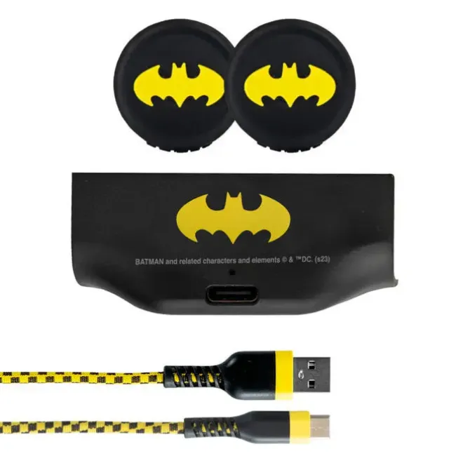 FR-TEC PACK CARGA Y JUEGA BATMAN XBOX SERIES X/S - GRIPS CON LOGO BATMAN - CABLE USB-C 3M RESISTENTE Y COLORIDO - BATERIA RECARGABLE 1000MAH - COLOR VARIOS