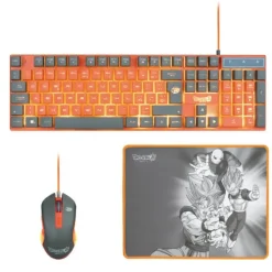 FR-TEC SET DE TECLADO, RATON Y ALFOMBRILLA DRAGON BALL SUPER - TECLADO DE MEMBRANA ILUMINADO - COLORES E ILUMINACION EMBLEMATICA - TECNOLOGIA ANTI-GHOSTING - RATON CON CONTROL DPI DE HASTA 7200 - ILUM