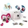 FUJIFILM PACK BEST MEMORIES INSTAX MINI 12 CLAY WHITE CAMARA INSTANTANEA + FILM INSTAX MINI 10UD. + 3 PORTAFOTOS - TAMAÑO DE IMAGEN 62X46MM - FLASH AUTO - EXPOSICION AUTOMATICA - MINI ESPEJO PARA SELF