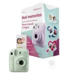 FUJIFILM PACK BEST MEMORIES INSTAX MINI 12 MINT GREEN CAMARA INSTANTANEA + FILM INSTAX MINI 10UD. + 3 PORTAFOTOS - TAMAÑO DE IMAGEN 62X46MM - FLASH AUTO - EXPOSICION AUTOMATICA - MINI ESPEJO PARA SELF