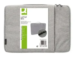 FUNDA PARA PORTATIL Q-CONNECT 15,6" CON ASA 1 BOLSILLO EXTERIOR CON CREMALLERA COLOR GRIS 350X250X25 MM