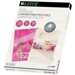 FUNDA PLASTIFICAR LEITZ 216X303 (A4) 125µ PAQUETE DE 100