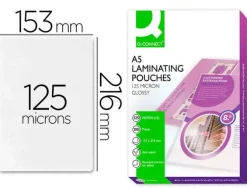 GBC CAJA DE 100 BOLSAS DE PLASTIFICACIÓN A5 FORMATO 154X216 MM. ESPESOR 125 MICRAS. REFERENCIA 3200749 CS35837 KF04108