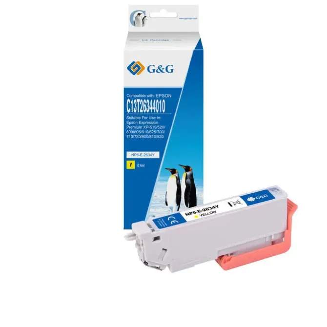 G&G EPSON T2634/T2614 (26XL) AMARILLO CARTUCHO DE TINTA GENERICO - REEMPLAZA C13T26344012/C13T26144012