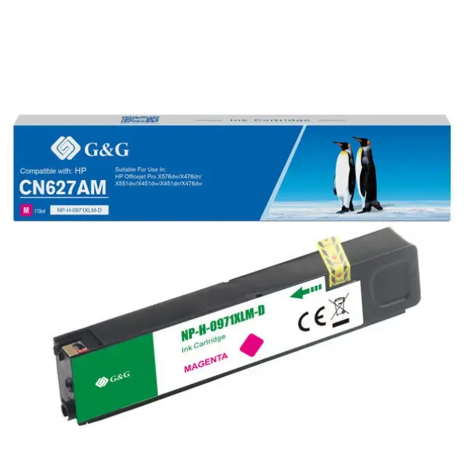 G&G HP 971XL MAGENTA CARTUCHO DE TINTA PIGMENTADA GENERICO - REEMPLAZA CN627AE/CN623AE
