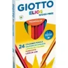 GIOTTO ELIOS GIANT WOOD FREE PACK DE 24 LAPICES TRIANGULARES DE COLORES - SIN MADERA - MINA 5 MM - COLORES SURTIDOS