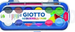 GIOTTO PACK DE 12 ACUARELAS MINI 23MM. - COLORES LUMINOSOS - EVITA LA DISPERSION DEL AGUA