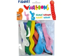 GLOBO 100% LATEX BIODEGRADABLE FORMA FIGURAS COLORES SURTIDOS BLISTER DE 10 UNIDADES
