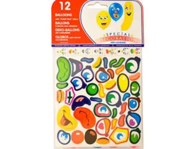 GLOBOS + PEGATINAS BOLSA DE 12