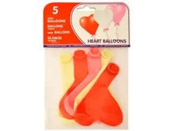 GLOBOS CON FORMA CORAZON BOLSAS DE 5