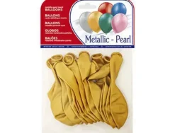 GLOBOS METALIZADOS ORO BOLSA DE 15 UNIDADES