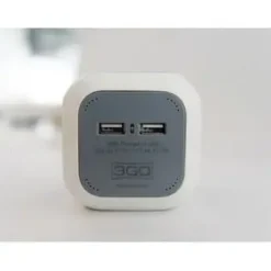 3GO REGLETA 4 TOMAS + 2XUSB - FORMA DE CUBO - 2.1A - COLOR BLANCO