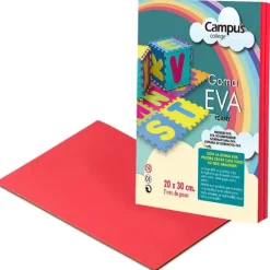 GOMA EVA A4 CAMPUS COLLEGE 2MM COLOR ROJO