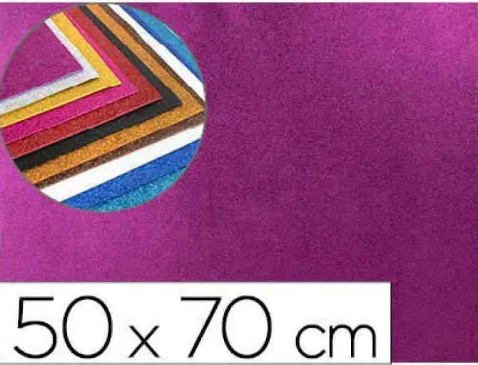 GOMA EVA CON PURPURINA LIDERPAPEL 50X70CM 60G/M2 ESPESOR 2MM VIOLETA