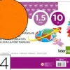 GOMA EVA LIDERPAPEL DIN A4 60G/M2 ESPESOR 1,5MM NARANJA PAQUETE DE 10 HOJAS