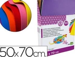 GOMA EVA LIDERPAPEL EXPOSITOR DE 50 PLANCHASX10 COLORES SURTIDOS 50X70 CM 1,5 MM ESPESOR