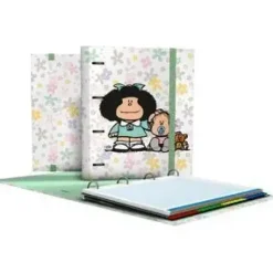 GRAFOPLAS CARPEBOOK 4 ANILLAS 35MM A4 MAFALDA 20 FLORES