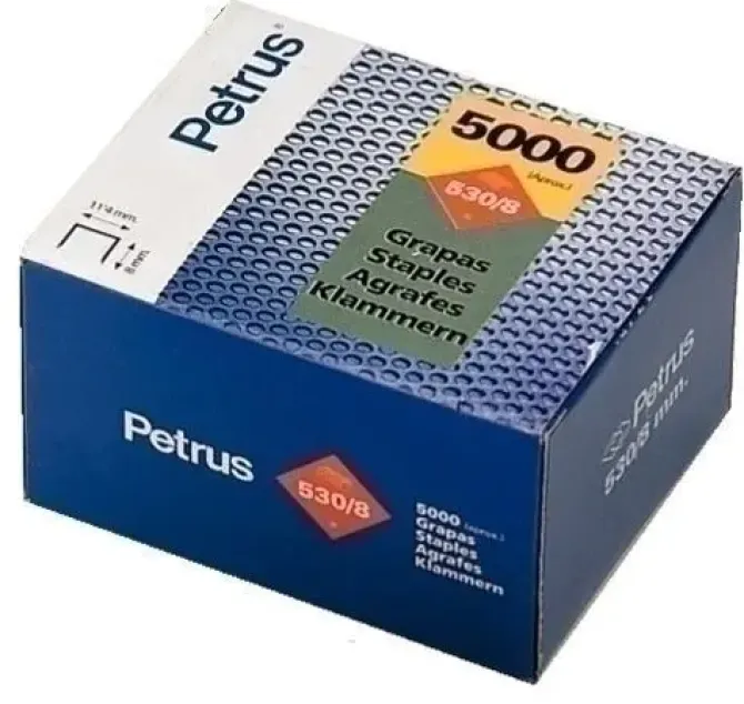 GRAPAS PETRUS CLAVADORA 530/12 MM. COBREADAS CAJA DE 5000