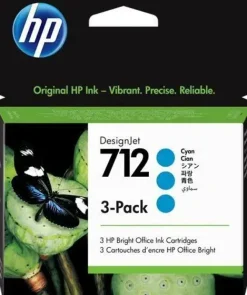 HP 712 CYAN PACK DE 3 CARTUCHOS DE TINTA ORIGINALES - 3ED77A