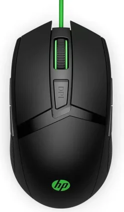 HP 300 PAVILION RATON GAMING USB 5000DPI - 7 BOTONES - ILUMINACION LED - USO AMBIDIESTRO - COLOR NEGRO