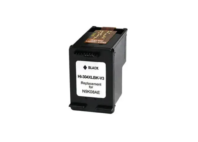 HP 304XL NEGRO CARTUCHO DE TINTA REMANUFACTURADO - MUESTRA NIVEL DE TINTA - REEMPLAZA N9K08AE/N9K06AE