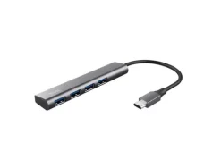 HUB TRUST HALYX 4 PUERTOS USB-A CONEXION USB-C COLOR GRIS