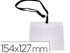 IDENTIFICADOR Q-CONNECT CON CORDON PLANO NEGRO A6 154X127 MM APERTURA SUPERIOR