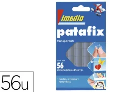 IMEDIO PATAFIX MASILLA ADHESIVA TRANSPARENTE - FUERTES, LIMPIAS Y REMOVIBLES - 56 PIEZAS
