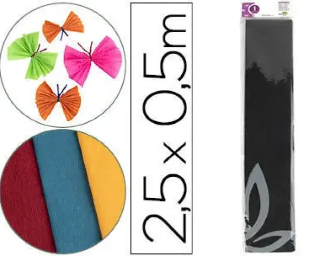 INETA ROLLO CREPE 2.5MX0.50CM NEGRO 9844503-1 CS24280