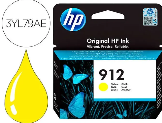 INK-JET HP 912 OFFICEJET 8012 / 8015 / 8020 / 8025 / 8035 AMARILLO 315 PAGINAS
