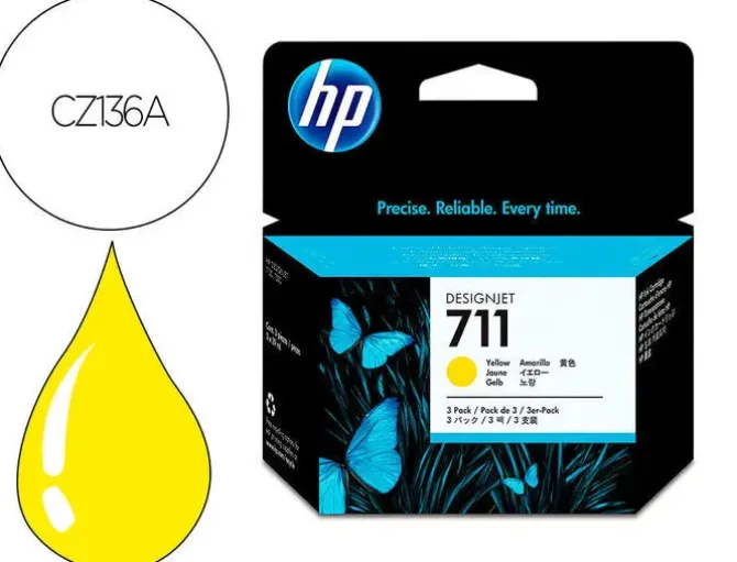 INK-JET HP DESIGNJET T120/T520 AMARILLO N 711 PACK 3/1000 PAGINAS