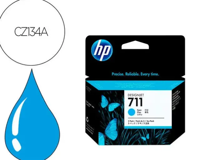INK-JET HP DESIGNJET T120/T520 CIAN N 711 PACK 3/1000 PAGINAS