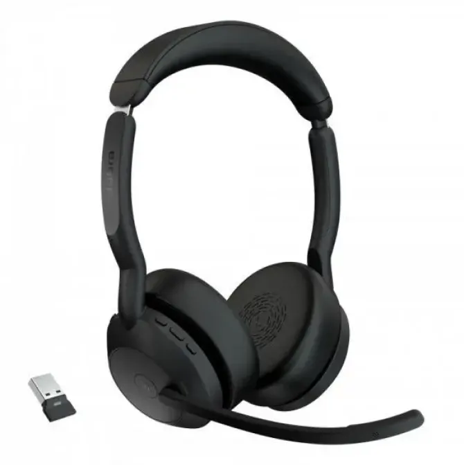 JABRA EVOLVE2 55 MS STEREO AURICULARES CON MICROFONO BLUETOOTH - CANCELACION DE RUIDO - AUTONOMIA HASTA 18H - DIADEMA AJUSTABLE - CONTROLES EN AURICULAR - COLOR NEGRO