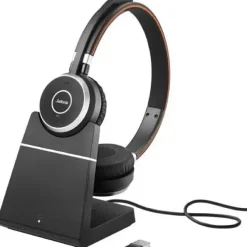 JABRA EVOLVE 65 SE STEREO UC AURICULARES CON MICROFONO BLUETOOTH + SOPORTE DE CARGA USB-A - CANCELACION DE RUIDO - AUTONOMIA HASTA 12H - DIADEMA AJUSTABLE - CONTROLES EN AURICULAR - COLOR NEGRO