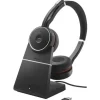 JABRA EVOLVE 75 SE UC AURICULARES CON MICROFONO BLUETOOTH DUAL + SOPORTE DE CARGA USB-A VOZ HD - CANCELACION DE RUIDO - AUTONOMIA HASTA 18H - DIADEMA AJUSTABLE - CONTROLES EN AURICULAR - COLOR NEGRO
