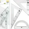 JUEGO ESCUADRA Y CARTABON 25CM REGLA 30CM Y SEMICIRCULO 15CM LIDERPAPEL EN PETACA INCOLORA