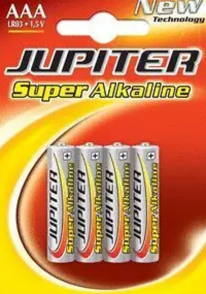 JUPITER PACK DE 4 PILAS ALCALINAS LR03 AAA - ALTA TECNOLOGIA - FIABILIDAD - ELEVADO RENDIMIENTO - MAXIMAS PRESTACIONES