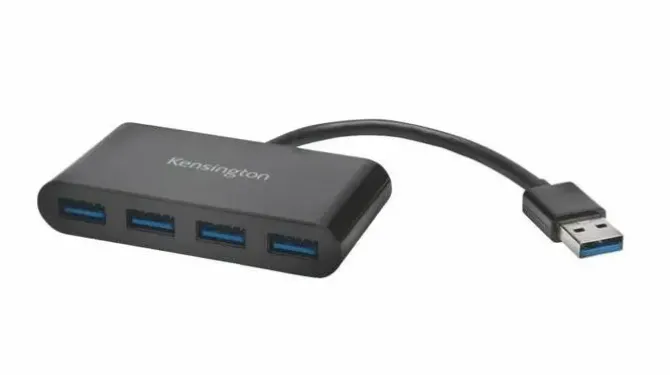 KENSINGTON HUB 4 PUERTOS USB 3.0 - AMPLIA PRODUCTIVIDAD - NEGRO