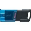 KINGSTON DATATRAVELER 80M MEMORIA USB-C 3.2 GEN 1 128GB - 200 MB/S EN LECTURA - COLOR AZUL/NEGRO (PENDRIVE)