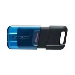 KINGSTON DATATRAVELER 80M MEMORIA USB-C 3.2 GEN 1 64GB - 200 MB/S EN LECTURA - COLOR AZUL/NEGRO (PENDRIVE)